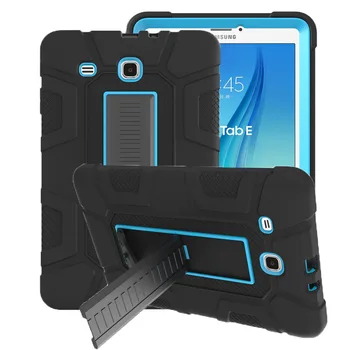 Robusto Híbrido Armadura Case Para Samsung Galaxy Tab E 9.6 SM-T560 T561 de Absorção de Choque de Silicone+Tampa do PC Com Suporte+Filme+Caneta