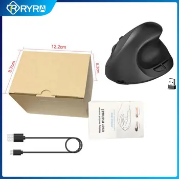 RYRA Ergonômico Mouse sem Fio de 2,4 GHz Recarregável Vertical Mouse USB Ratos de Computador 2400DPI Mouse Para Laptop PC Home Office