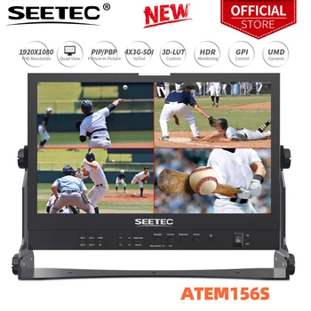 SEETEC de 15,6 Polegadas ao Vivo Streaming de Quad Split Exibição de Difusão Diretor Monitor 3G-SDI e HDMI Full HD de 1920 1080for ATEM Mini ATEM156S