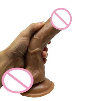 Silicone Macio, Super-Realista, Masculino Artificial Do Pênis Pau Strapon Enorme Vibrador Com Ventosa Os Brinquedos Sexuais Para As Mulheres Masturbador