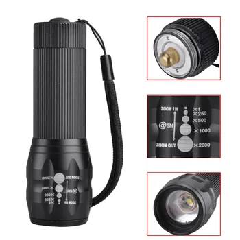 SingFire SF-508 LED 300lm 3-Modo de Mini Zoom lanterna Lanterna - Preto (3 x AAA)