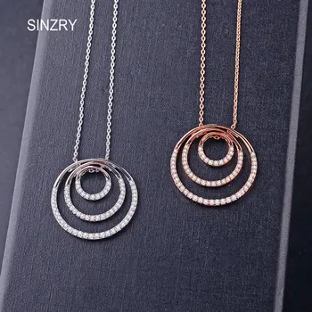 SINZRY jóias de qualidade zircônia cúbica círculo pingente de colar da moda mulher moderna jóias de presente