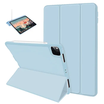 Smart Case para iPad Pro 10.5 11 12.9 2020 Capa com porta-Lápis para iPad Ar 4 10.9 Caso 10.2 8 de Ar 1 2 9.7 Funda Coque