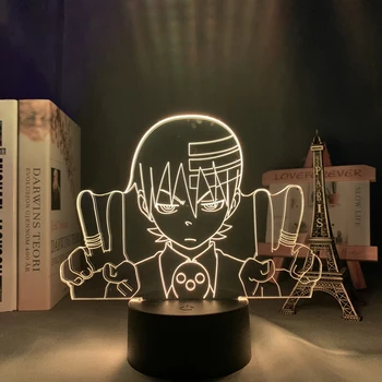 Soul Eater Morte Do Garoto Anime Diodo emissor de Luz para a Decoração do Quarto do Nightlight Crianças de Presente de Aniversário Mangá Noite de Luz 3d Lâmpada de Soul Eater