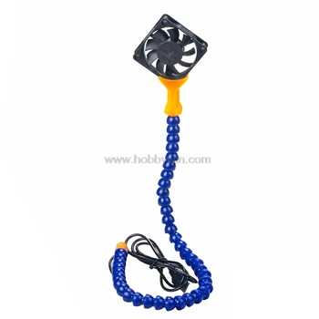 Terceira Mão Azul /Laranja Solda Braço Flexível Com Ventilador USB modelo de RC ferramentas de reparo