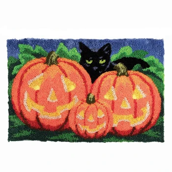 Trava do Gancho Kit Tapete com Tela Impressa de Crochê Bordado Artesanato Salsicha DIY Trava de Kits para Adultos/Crianças Decoração de Halloween