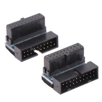USB 3.0 20 pinos Macho para Fêmea Adaptador de Extensão em Ângulo de 90 Graus para a placa-Mãe placa-mãe Conector do Soquete