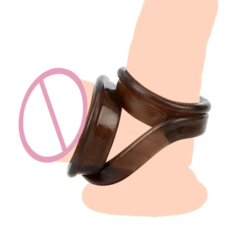 VATINE Pênis Anéis Escroto Ligação retardar a Ejaculação Castidade de Bloqueio do Dispositivo Elástico Anéis penianos Brinquedos Sexuais Para os Homens Adultos de Produtos