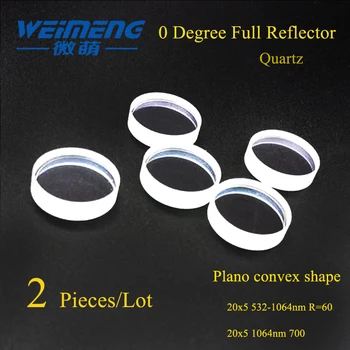 Weimeng 0 grau de laser Reflexiva completo refletor lente Plano convexa Dia 20*5mm JGS1 quartzo cortador de acessórios para máquina de venda quente