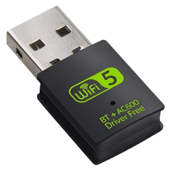 Wifi USB Adaptador de 2,4 G/5Ghz Dual Frequência de 600Mbps de Bluetooth wi-FI Combo USB Placa de Rede sem Fio Para PC/Laptop