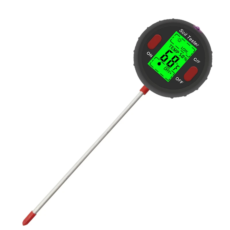 5 Em 1 Digital PH do Solo Testador de Medidor da Temperatura do LCD luz Solar PH medidor de Umidade de Solo Testador